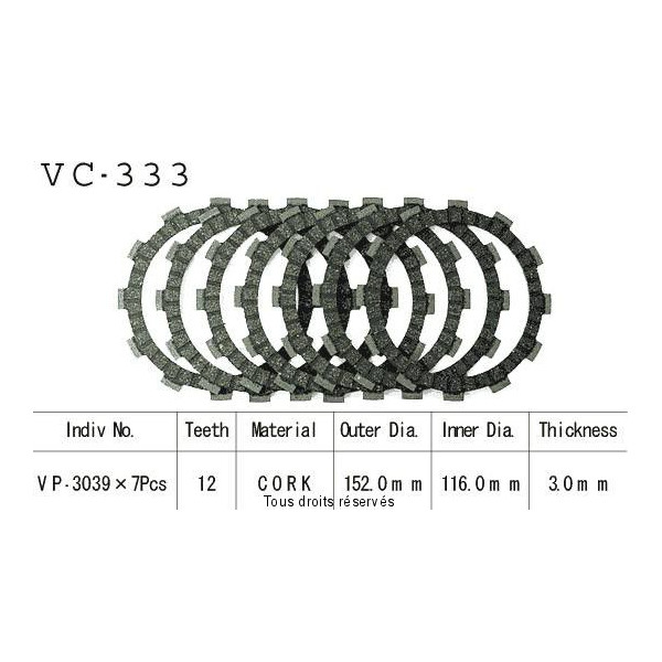 Kyoto - Disques garnis d'embrayage VC333