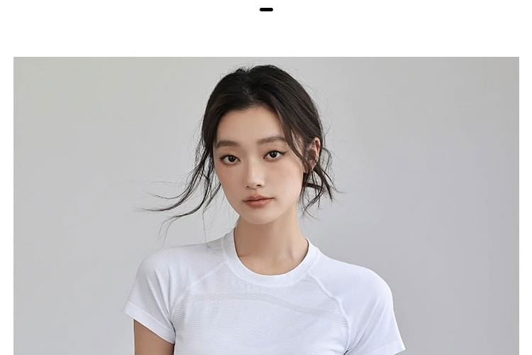 Claduodoe - T-shirt met korte mouwen, ronde hals en snel drogend effen