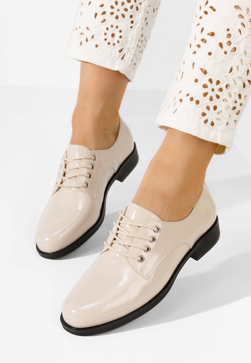 Chaussures derby en cuir beige Camiria