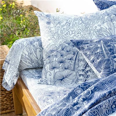 Linge de lit motif fonds sous-marins - BECQUET CRÉATION