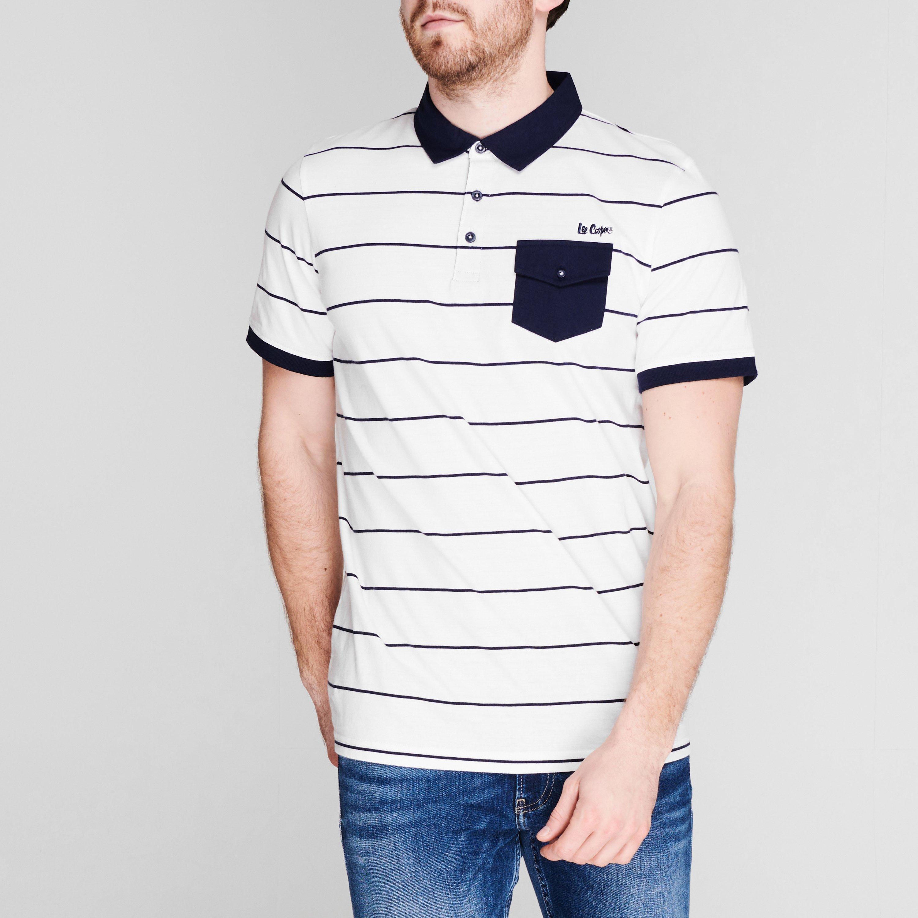Lee Cooper Stripe Polo Mens