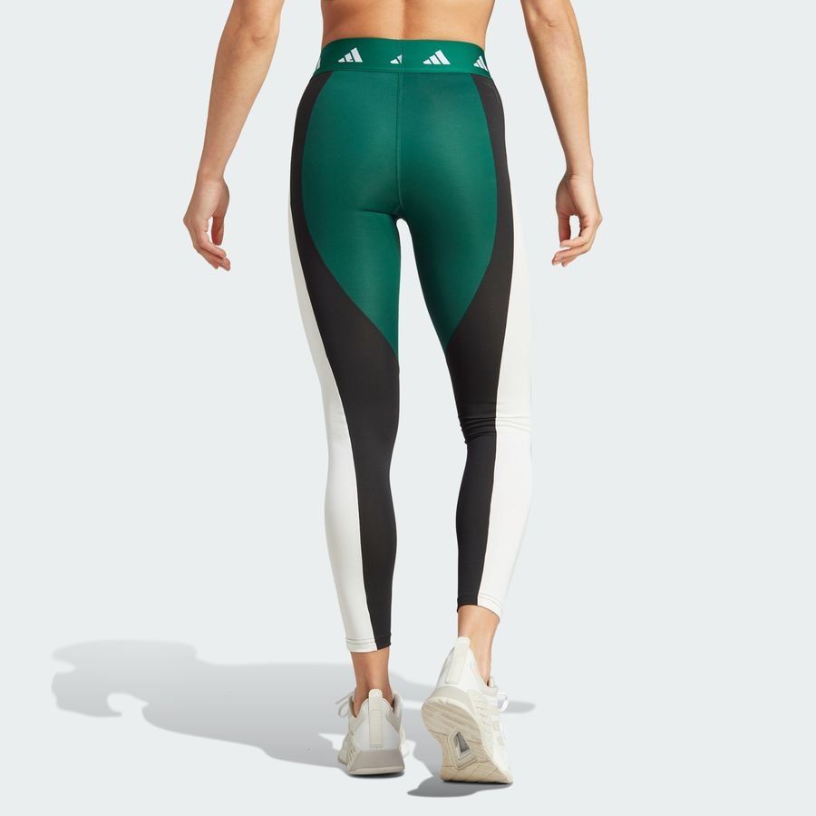 adidas Collant Techfit 7/8 Colorblock - Noir/Vert/Blanc Femme