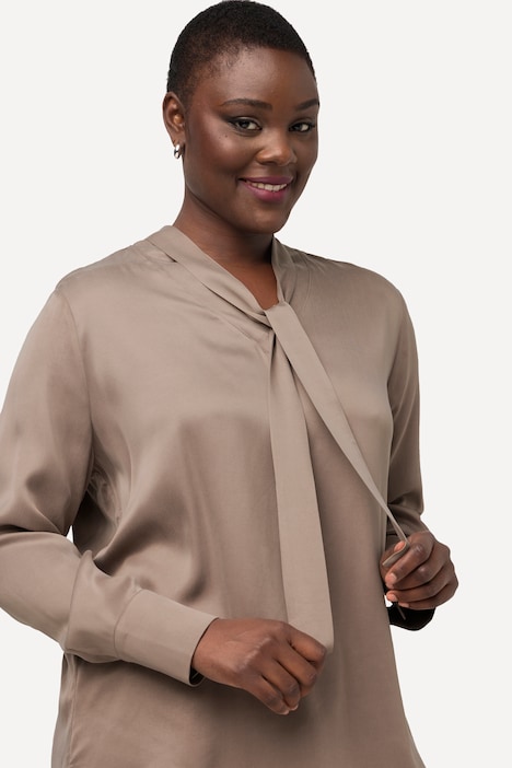 Cuprobluse, Schluppe, V-Ausschnitt, Langarm