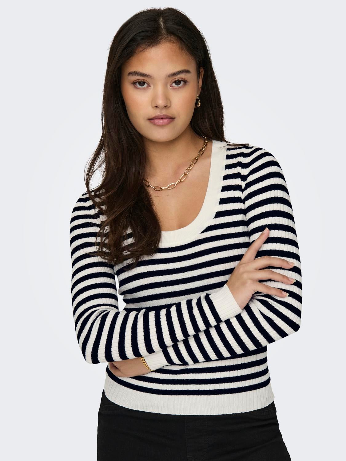 JDYPLUM Strickpullover Cloud Dancer
