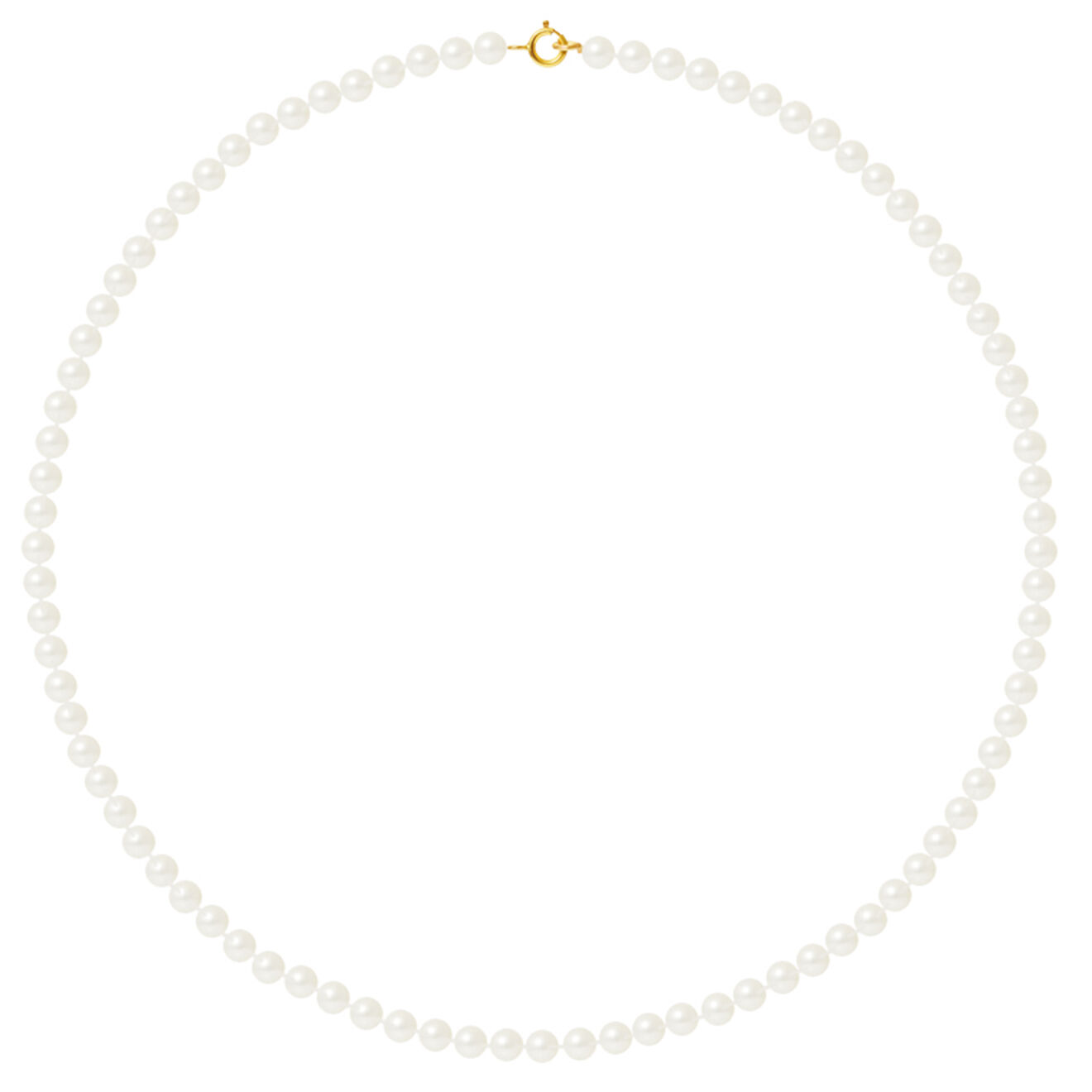 Mitzuko Collier Lotus Or Jaune Perles d'Eau Douce blanc naturel