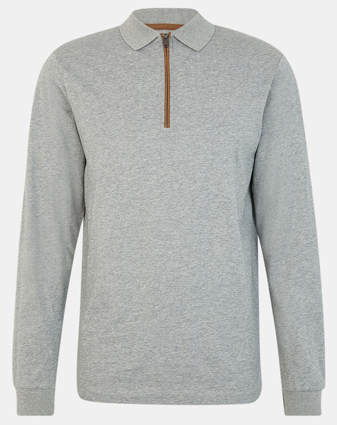 Hackett London Polo Regular Fit zippé gris moyen