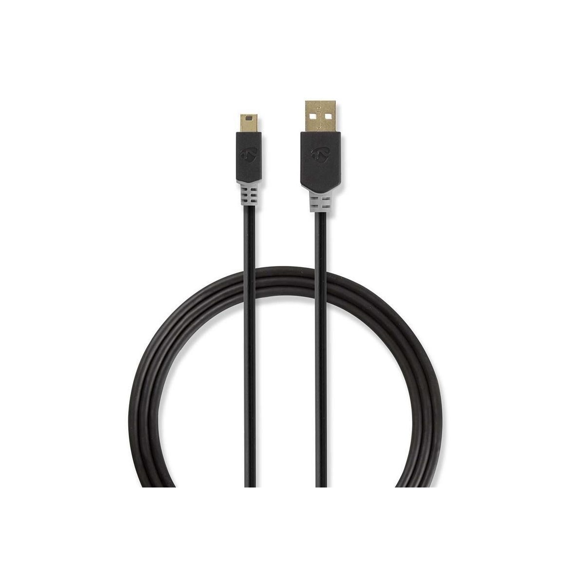 USB 2.0-Kabel | A, hann - Mini 5-pinners, hann | 2,0 m | Antrasitt