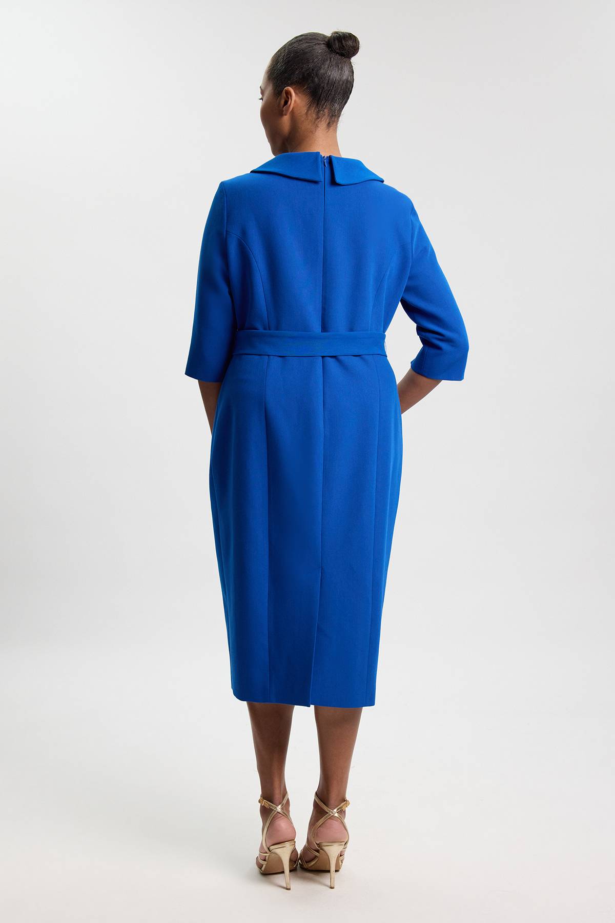 KarenMillen Robe Crayon Midi Ajustée Grande Taille À Col Roulé