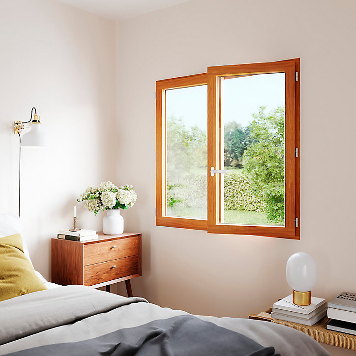 Fenêtre bois 1 vantail GoodHome - l.60 x h.60 cm, tirant droit