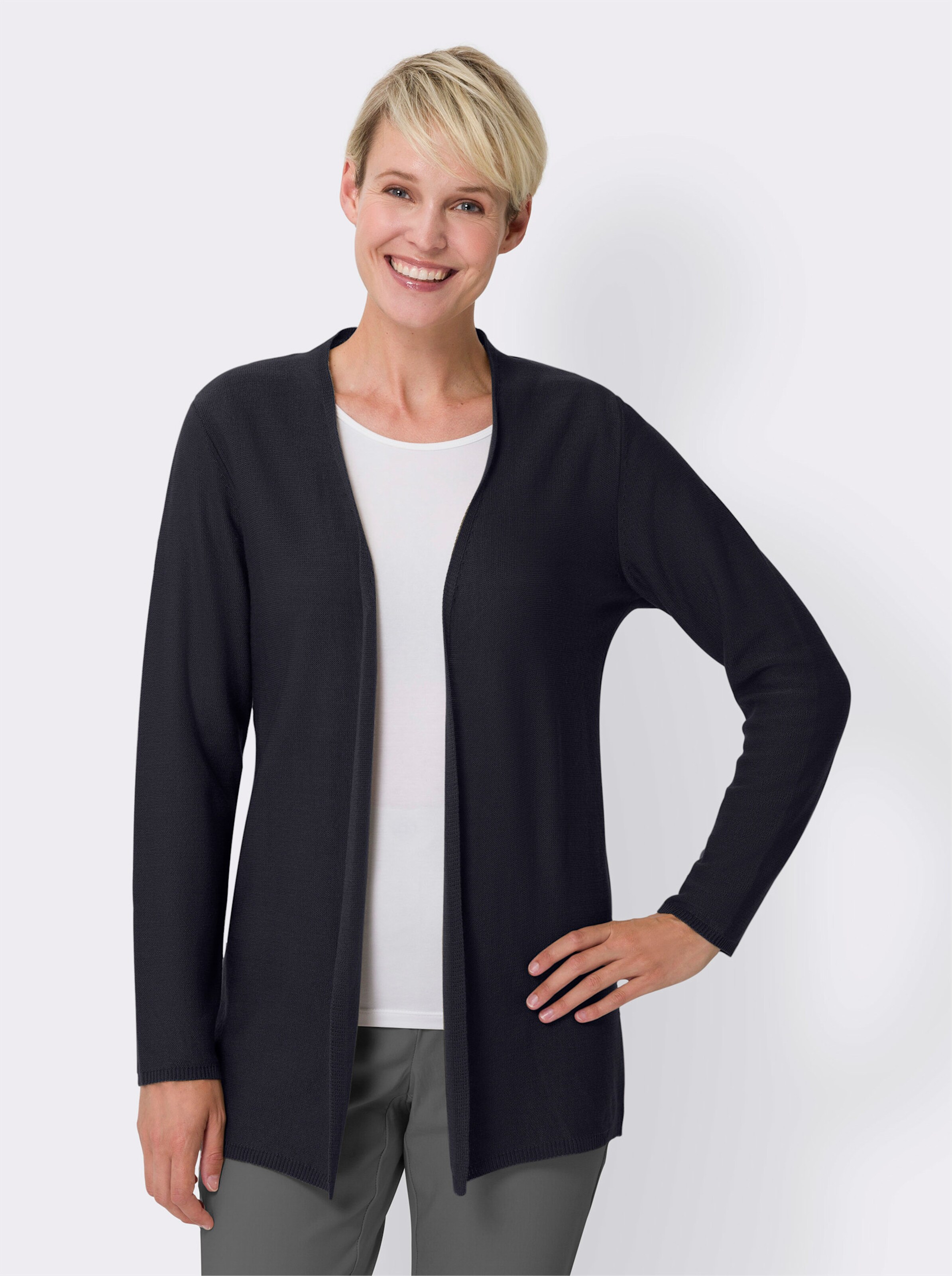 Long-Strickjacke