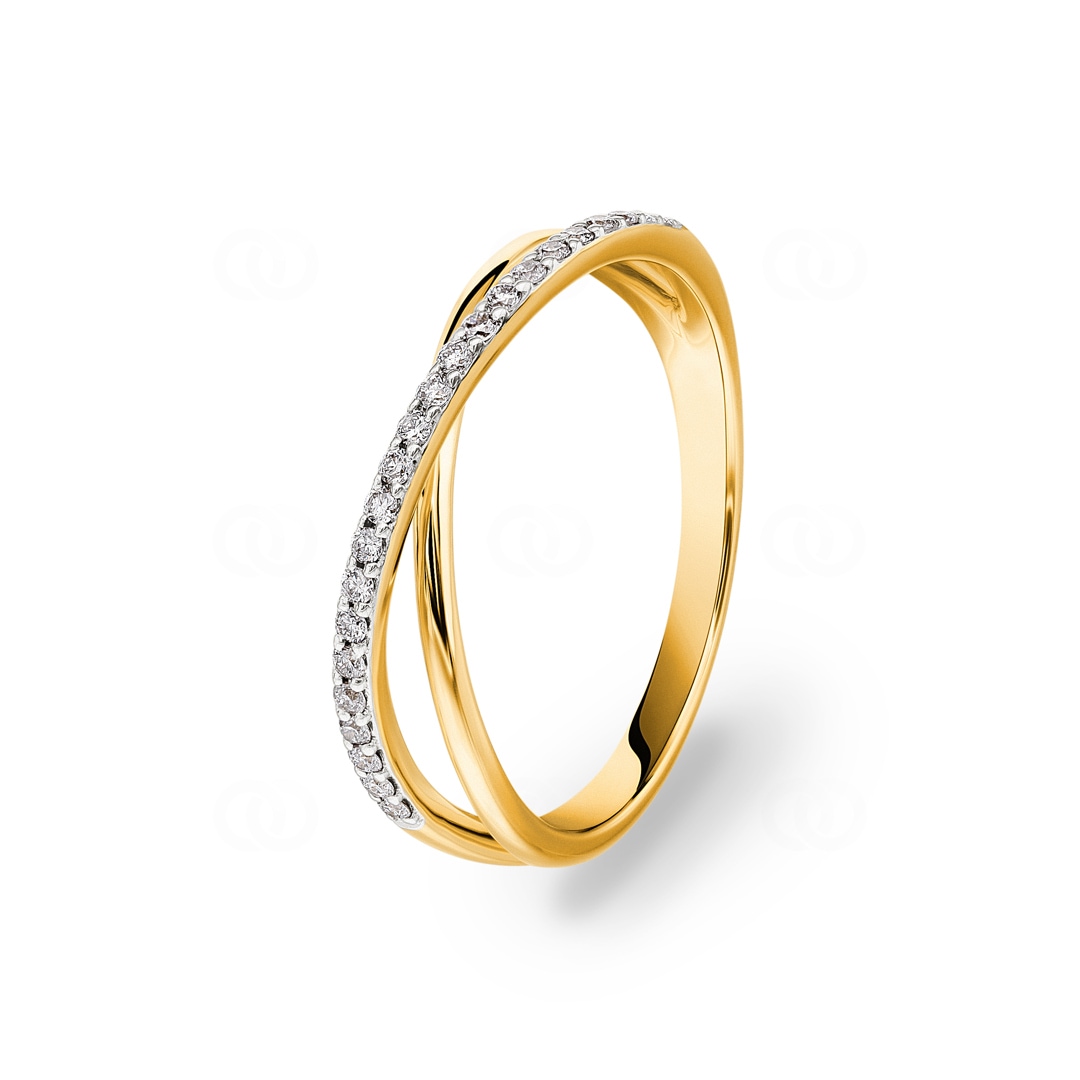 Ring 750/18 K Gelbgold mit Diamanten 0.14 ct H/si