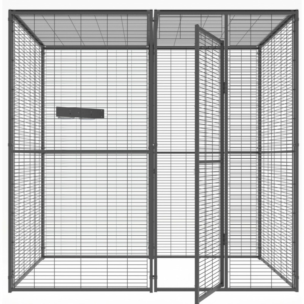 Volière de jardin pour perroquets de 2m² à toit maille