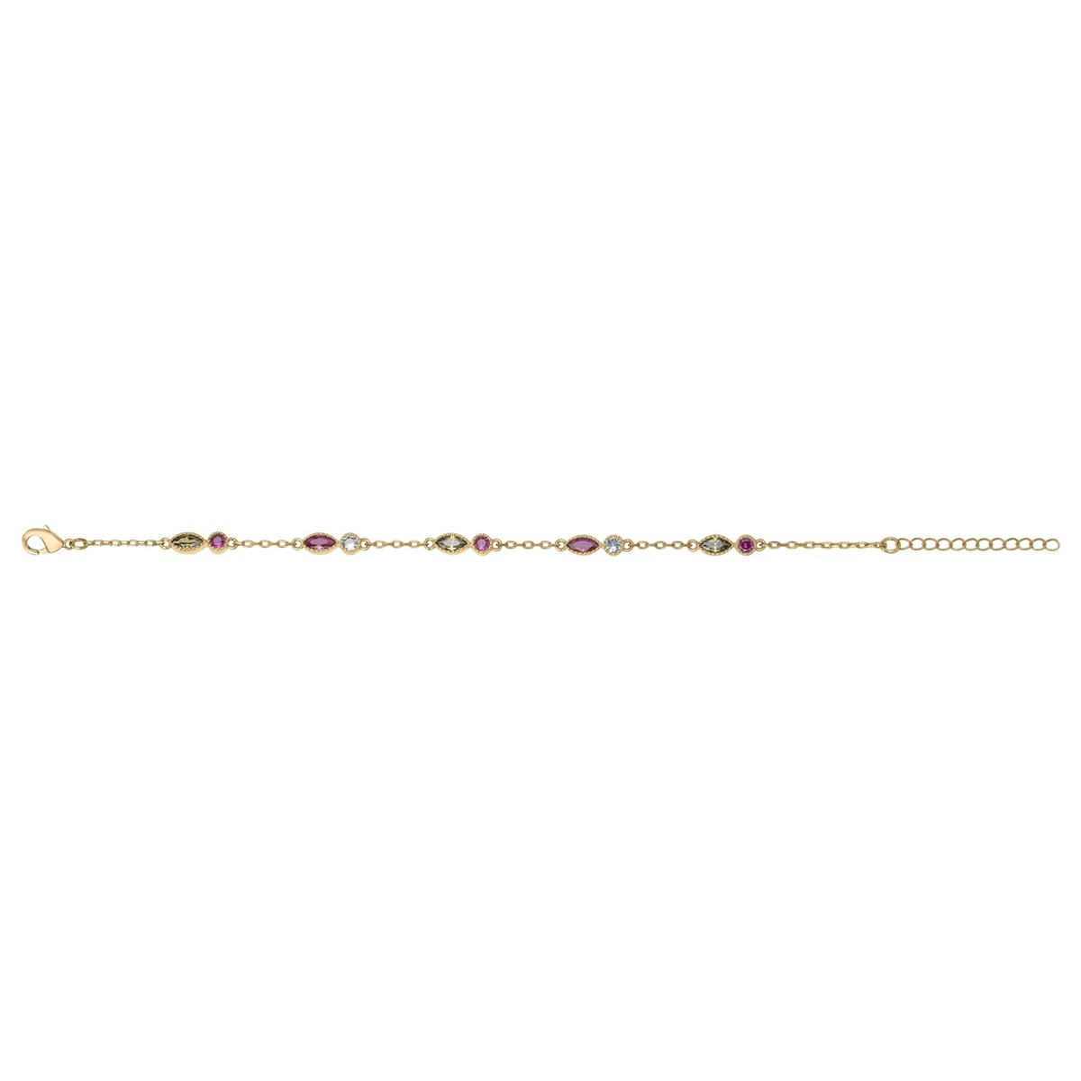Bracelet en Plaqué Or avec oxyde de zirconium multicolore