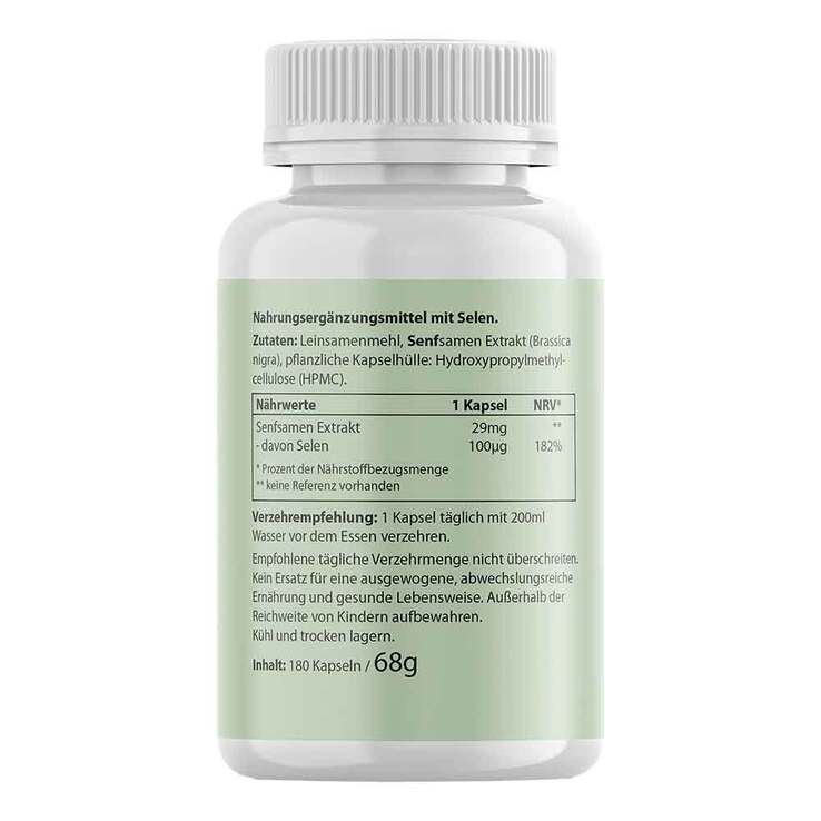 Biotanicals Selen aus Senfsamen pflanzlich vegan Kapseln , 180 St