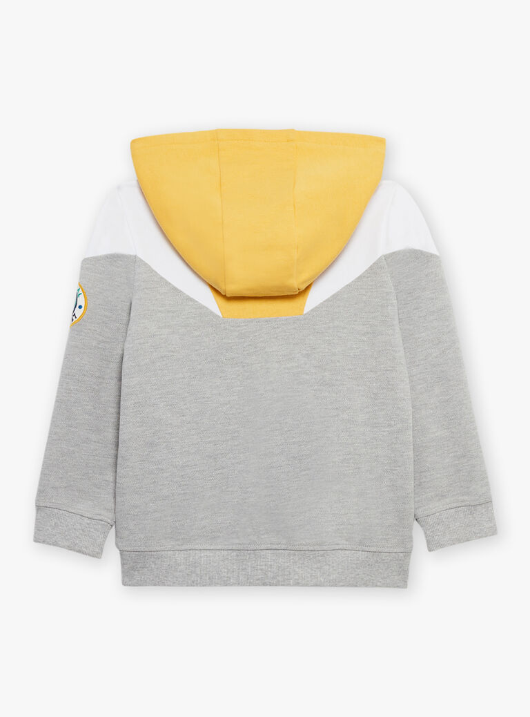 Sweat à capuche gris chiné