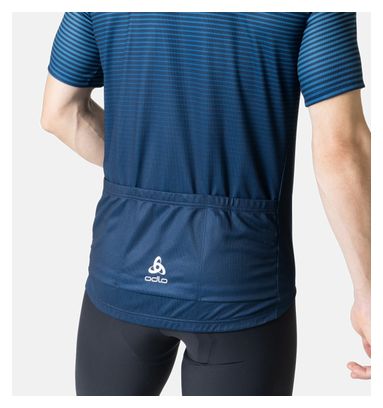 Maillot Manches Courtes Zippé Odlo Essential Turquoise / Bleu