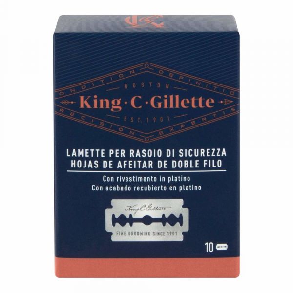 King C Gillette Double Edge Razor Blades Recarga de Lâminas 10 Unidades