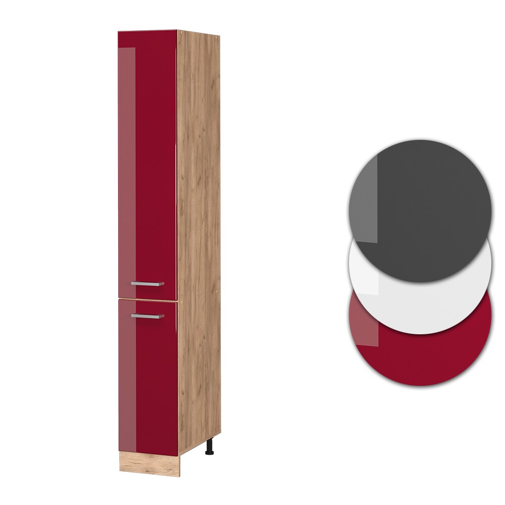 Vicco Apothekerhochschrank Küchenschrank Küchenzeile R-Line 30 cm Eiche Bordeaux