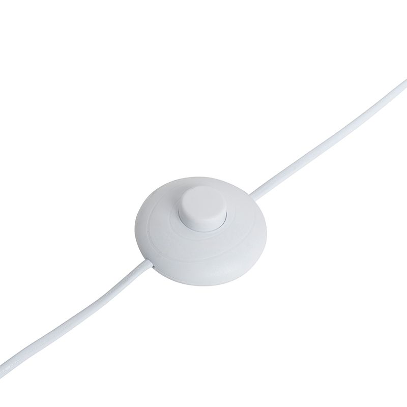 Landelijke vloerlamp wit met rotan - Sam