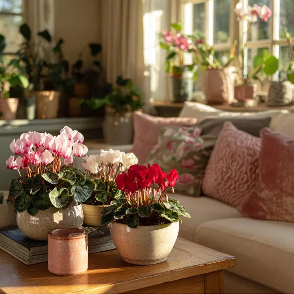 Perzisch cyclaam - Set van 6 - Cyclamen persicum - Hoogte 10-20cm - ⌀9cm