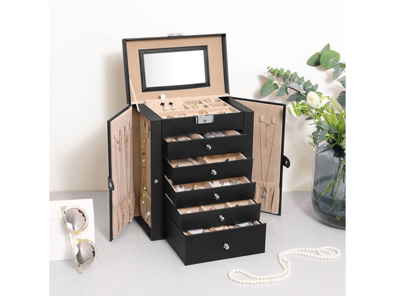Songmics Schmuckschatulle 26 x 15 x 32 cm Schmuck- und Uhrenkasten