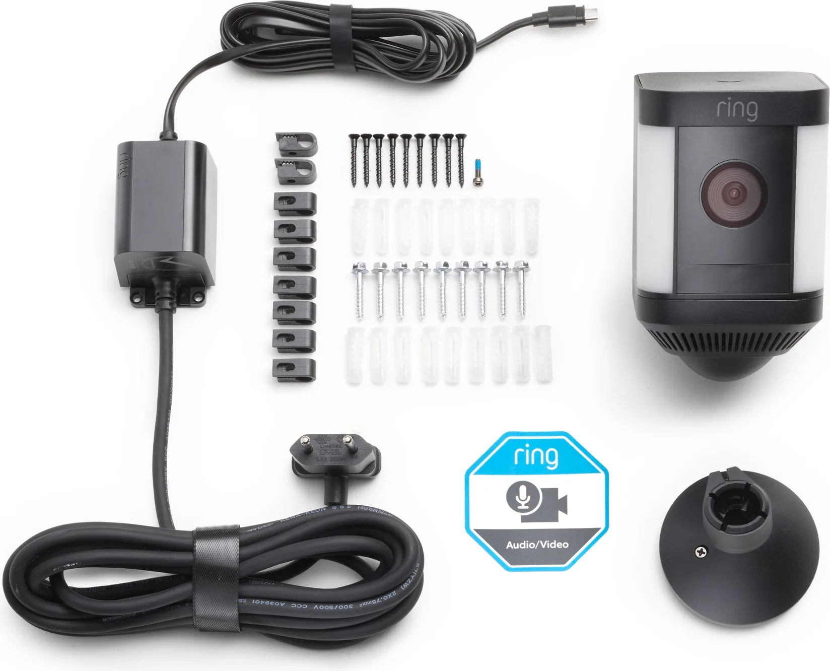 Ring Spotlight Cam Plus Plug-in Noir Caméra de surveillance
