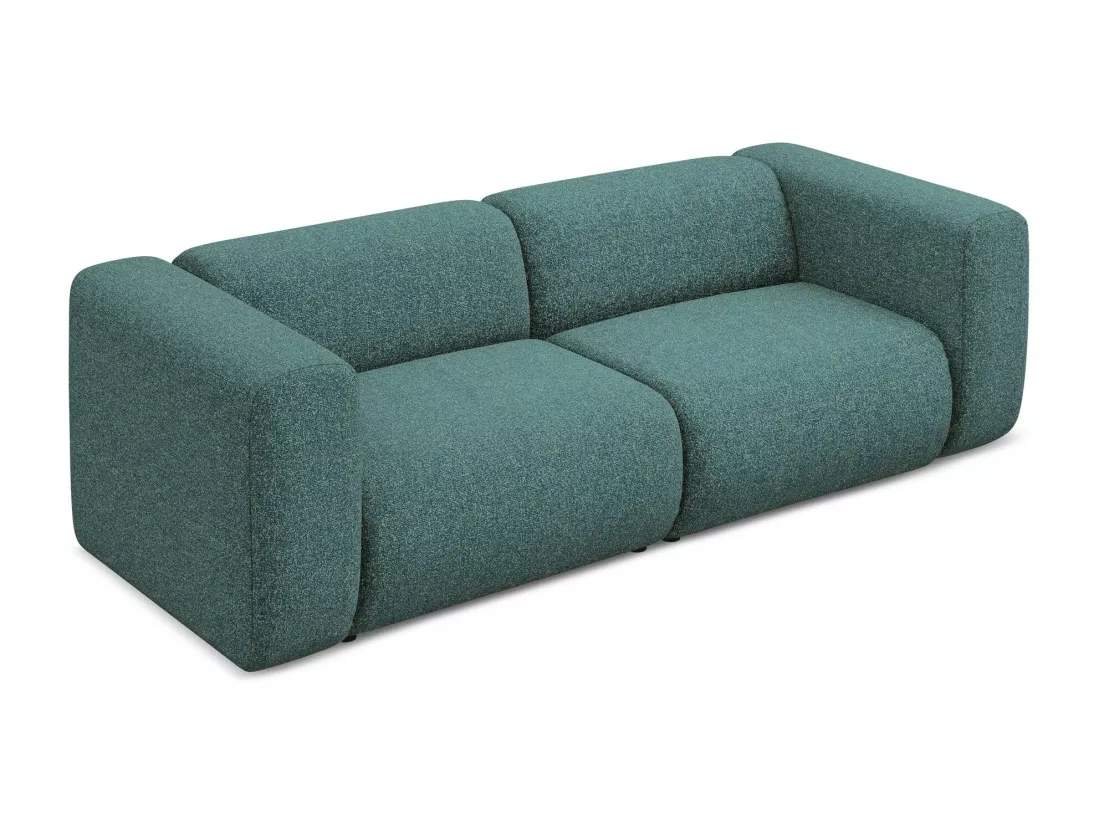 Canapé modulable 3 places en tissu texturé - marin - EKAHI