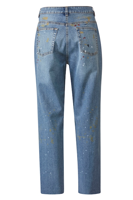 Jeans, Straight Fit, Farbspritzer, Destroy-Effekte, 5-Pocket