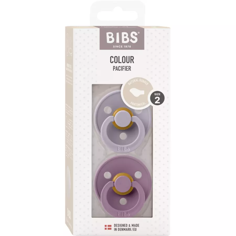 BIBS® Schnuller Colour Anatomischer Sauger Fossil Grey & Mauve 6-18 Monate, 2 Stk.