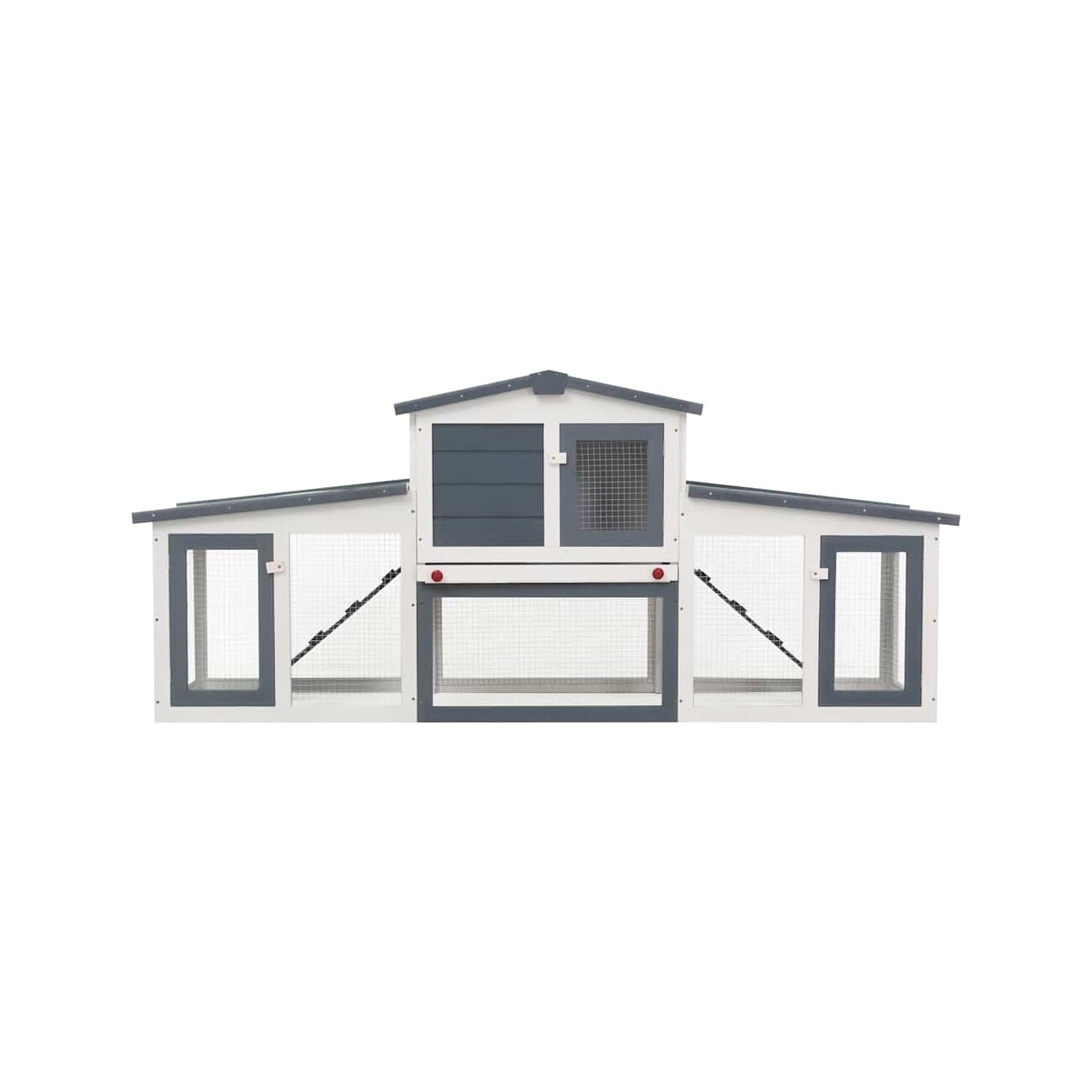 VidaXL Kaninchenstall / Hasenstall mit Dach grau
