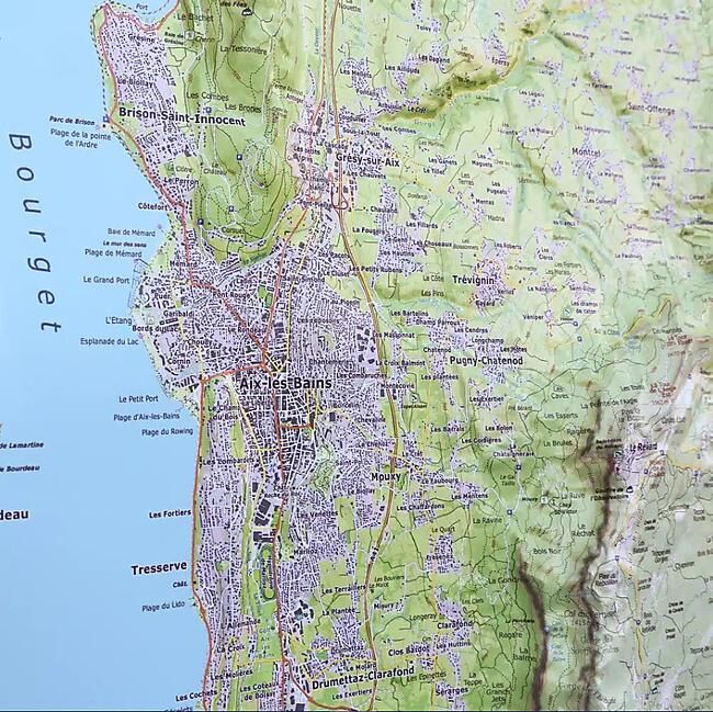 CARTE EN RELIEF AIX LES BAINS