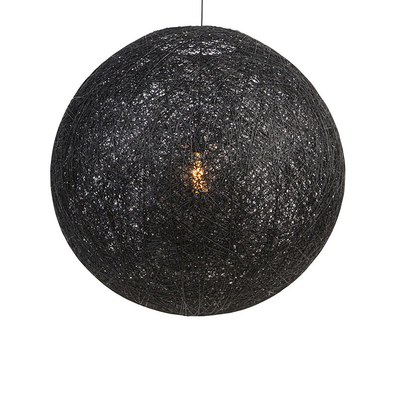 Landelijke hanglamp zwart 80 cm - Corda