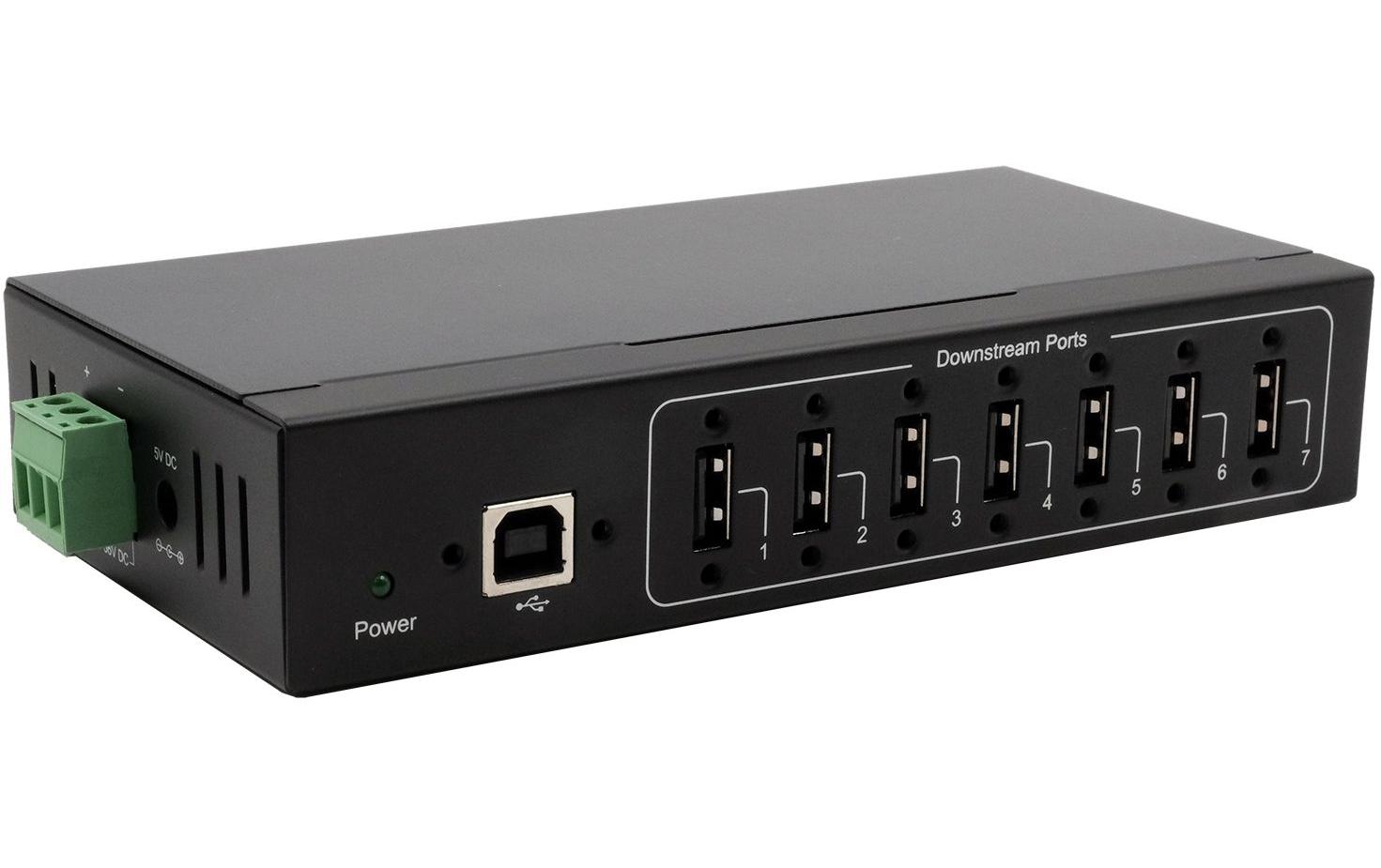 USB-Hub EX-11217HMVS7-Port USB 2.0 HUB für Tisch, Wand- und DIN-Rail Montage