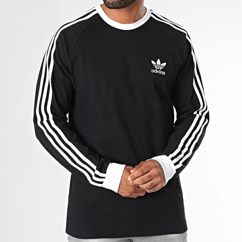 Tee Shirt Manches Longues 3 Stripes IA4877 Noir