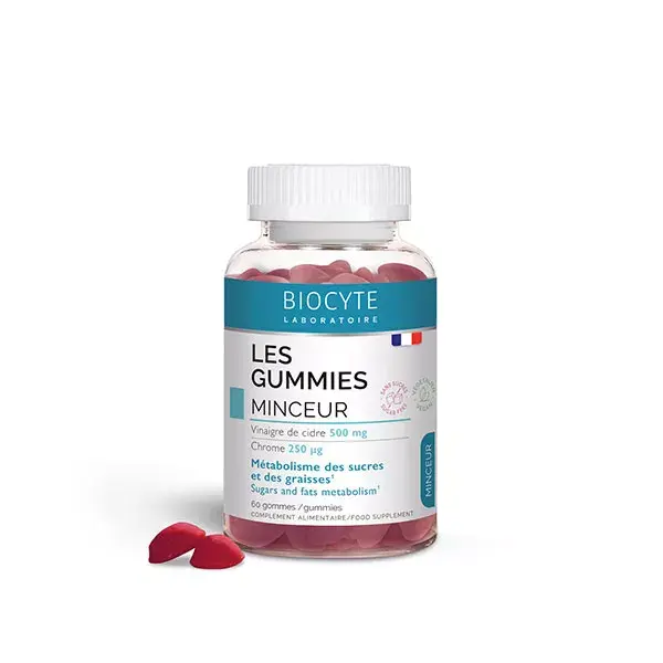 Gomas Biocyte para emagrecimento e digestão, sabor vinagre de maçã, 60 gomas