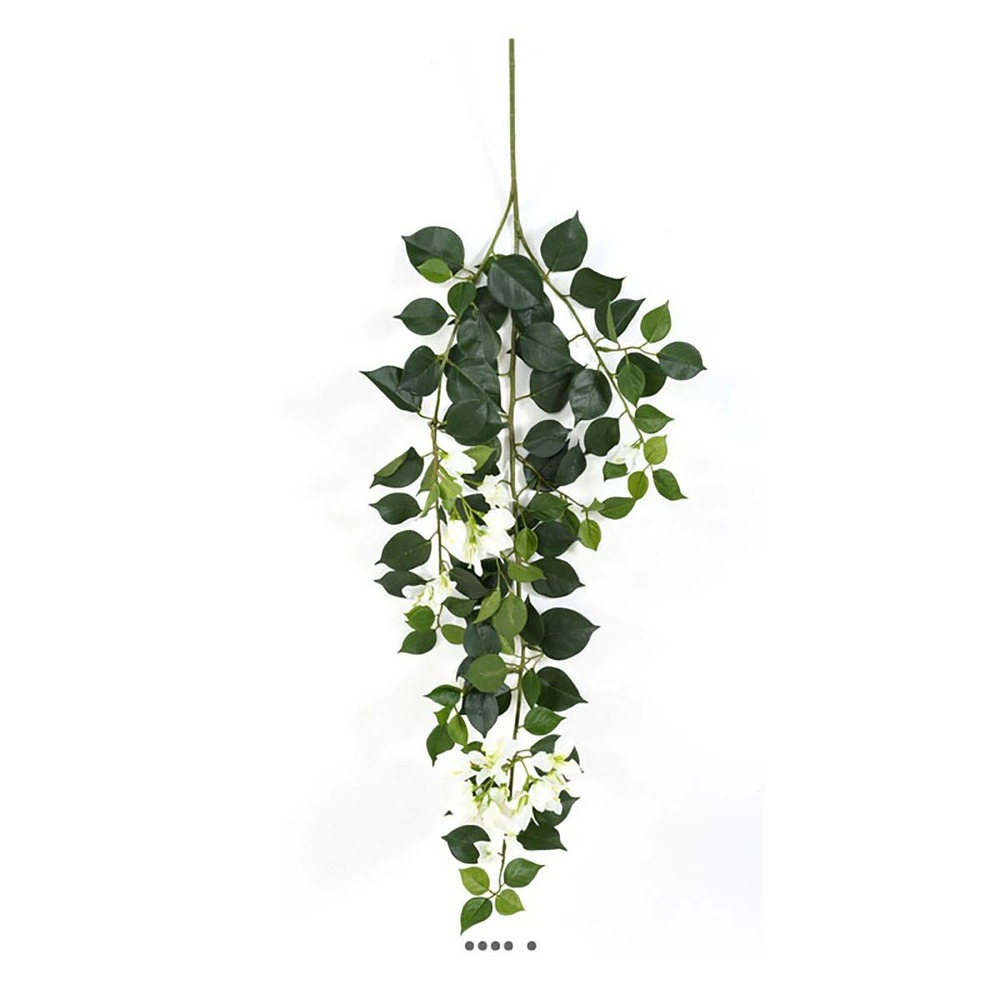 Branche de bougainvillier artificielle h 80 cm tige armée blanc - couleur: blanc