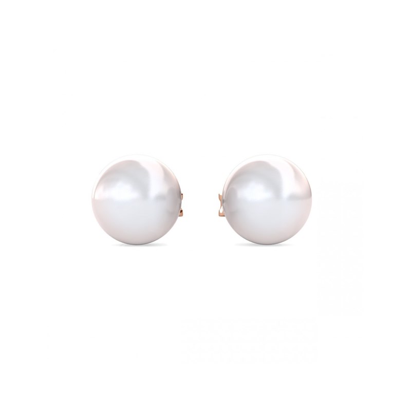 Boucles d'oreilles Full Moon Pearl - Or Rosé et Cristal