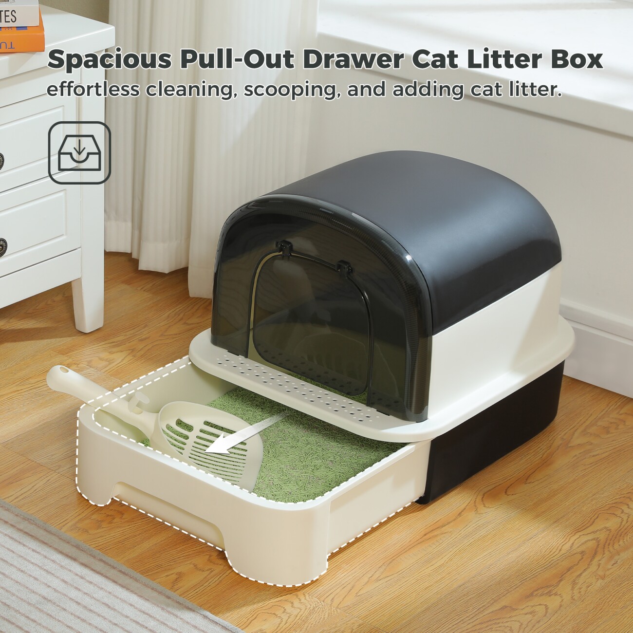 Pawz Road –Katzentoilette XL–mit Haube schwarz