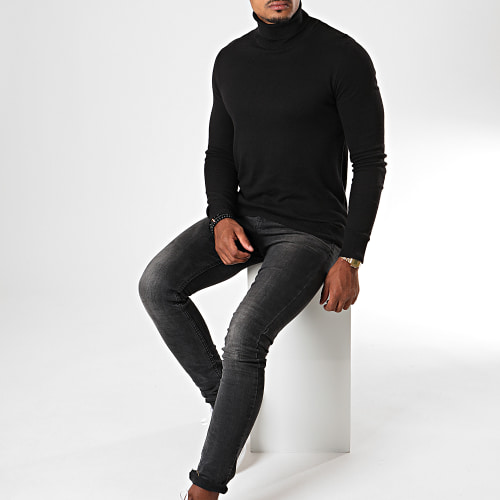Pull Col Roulé Emil Noir