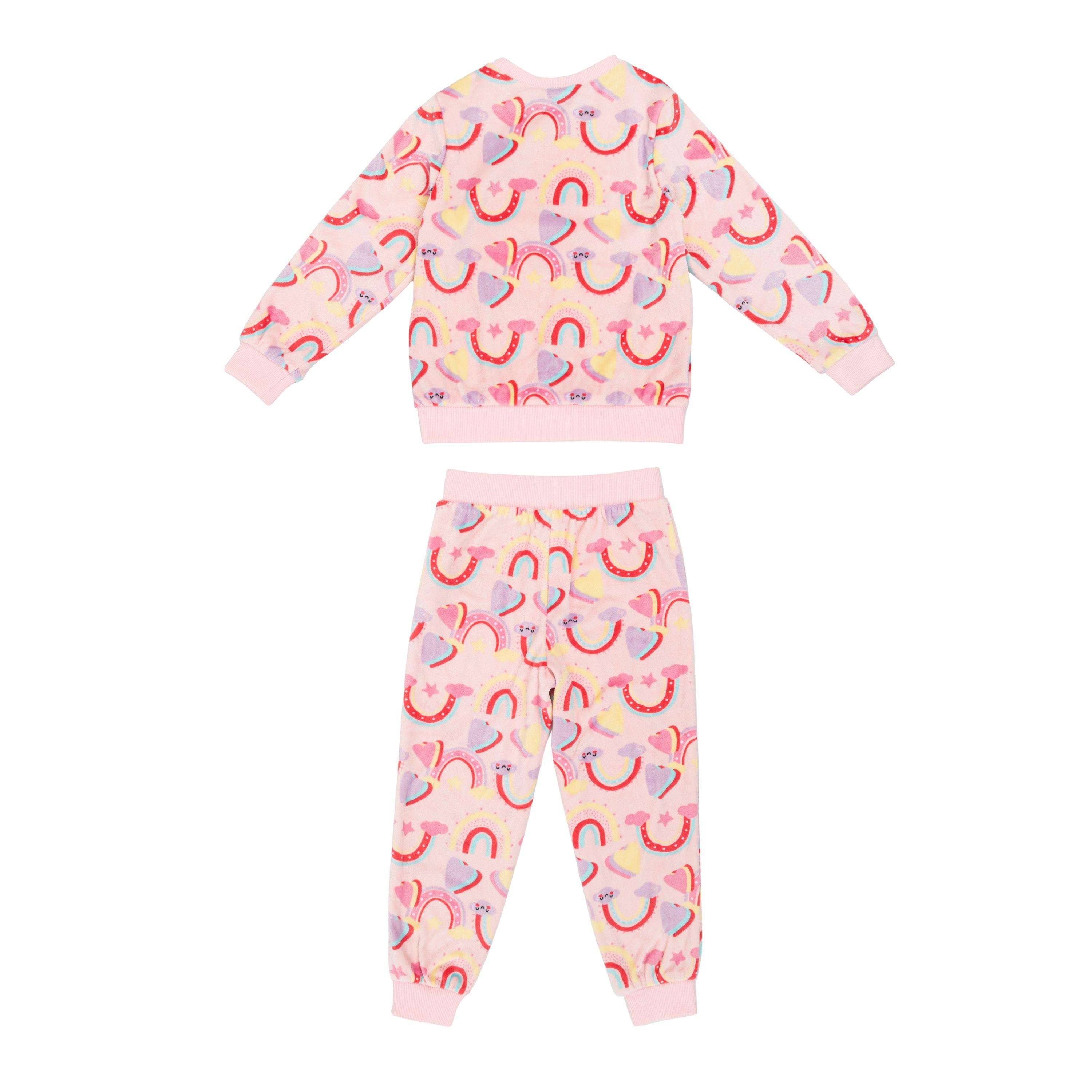 Miso Kids Girls Rainbow Velour Pyjama Set