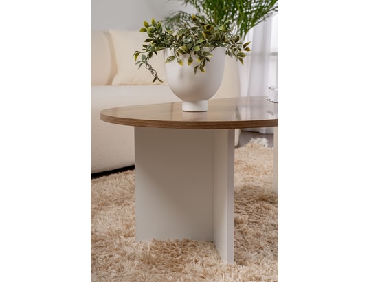 CONCEPT1 - Table basse Sable noyer blanc 119 x 60 x h40cm