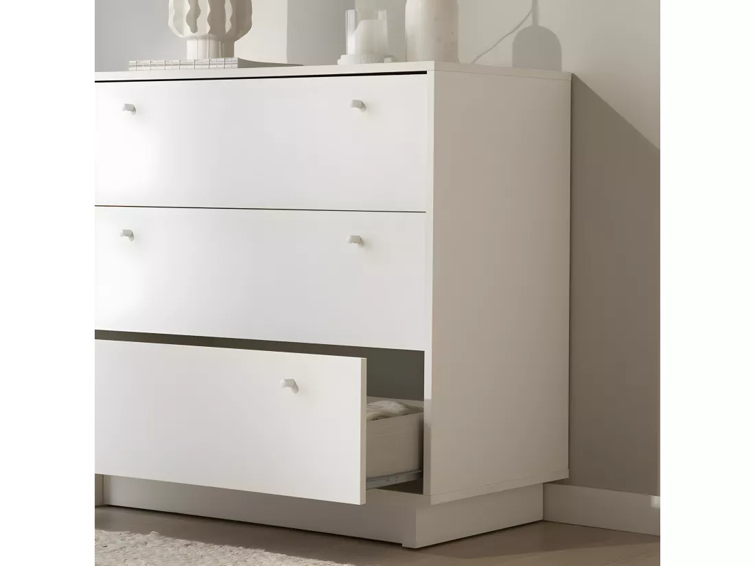 Commode effet bois blanc 90x85