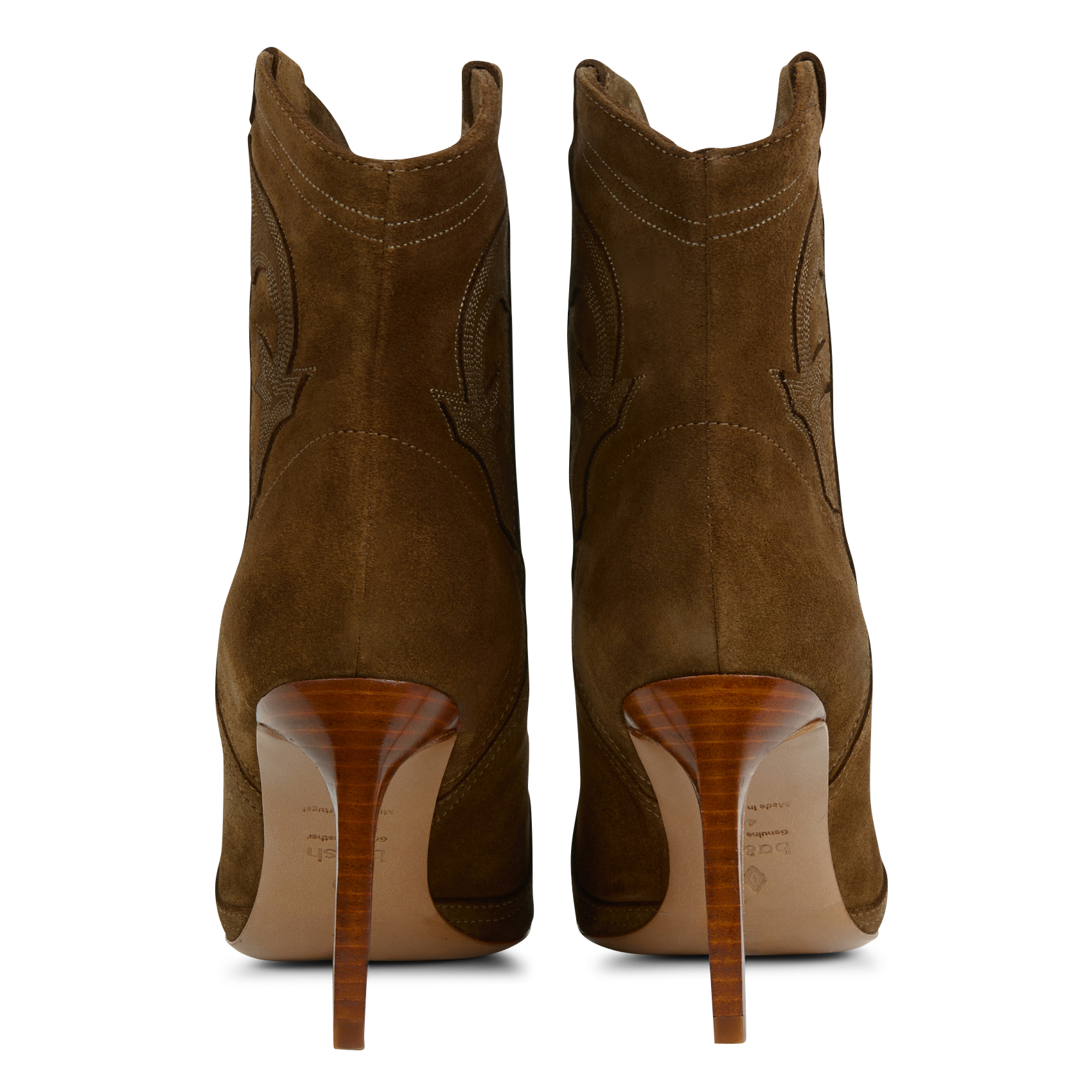 CAITLIN - Bottines à talons en cuir velours | Marron