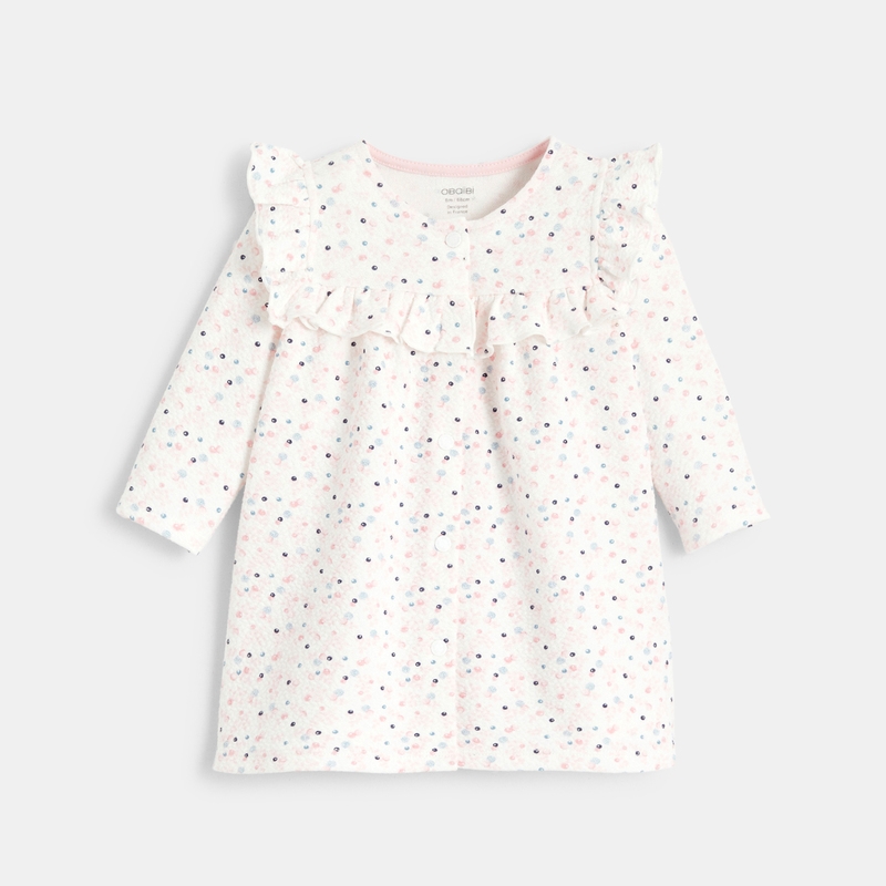 Robe tissu fantaisie bulles et legging rose naissance