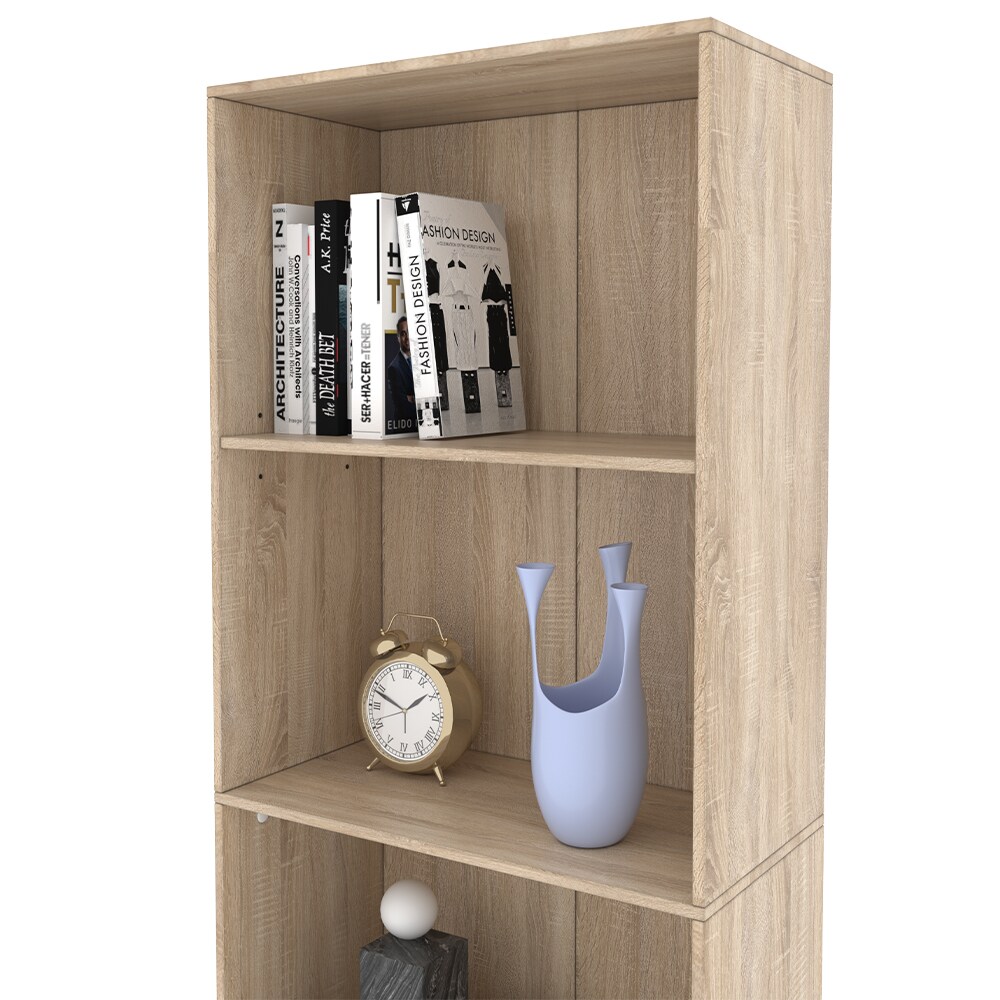 Vicco Bücherregal Bob, 190 x 60 cm, Sonoma, Wohnzimmer Standregal mit 5 Fächern