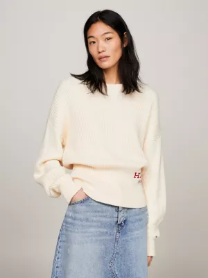 Suéter Hilfiger Monotype com costura em ponto cardigã