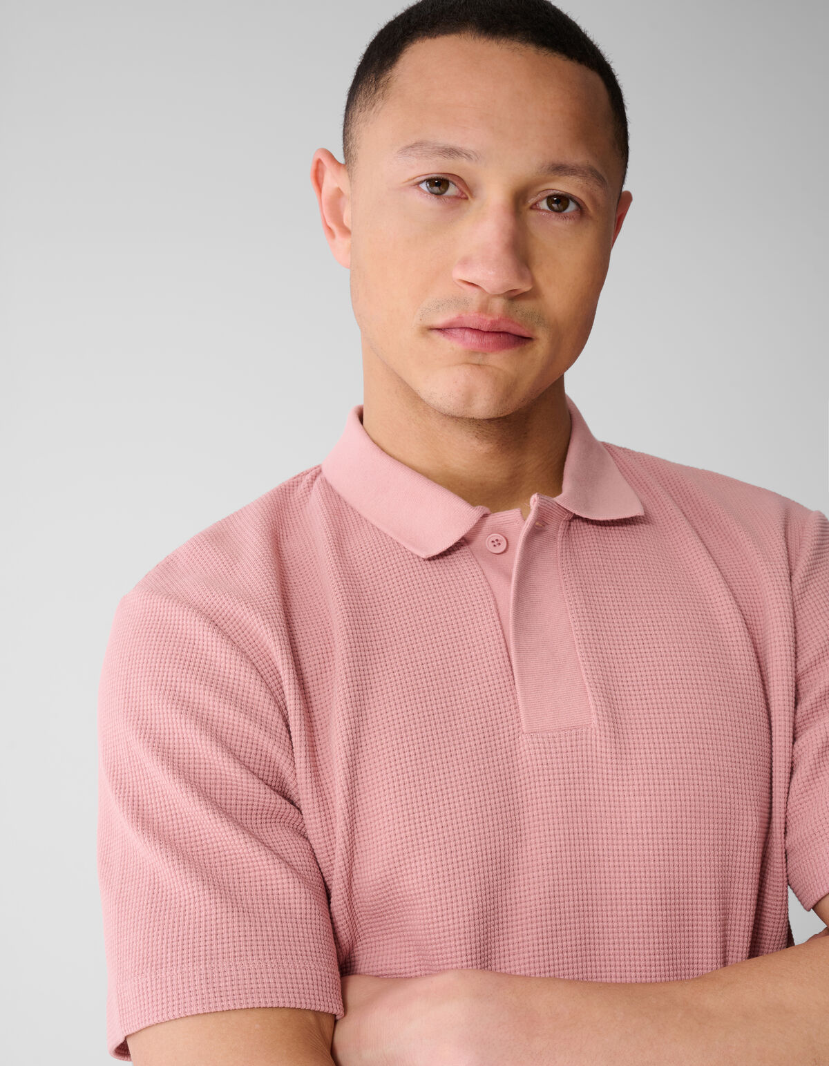 Waffle Polo Roze