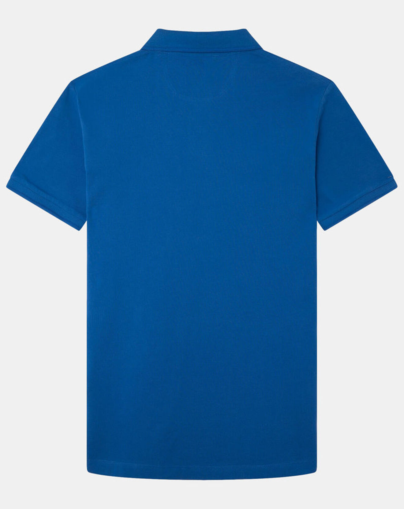 Hackett London Polo Regular Fit uni piqué bleu moyen