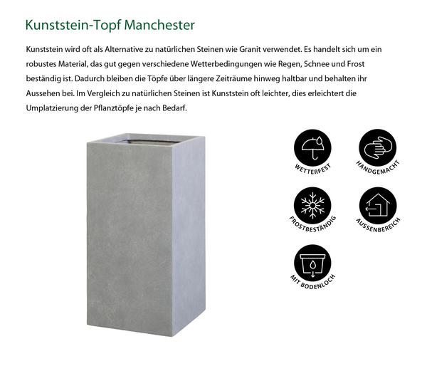 Dehner Kunststein-Topf Manchester, quadratisch