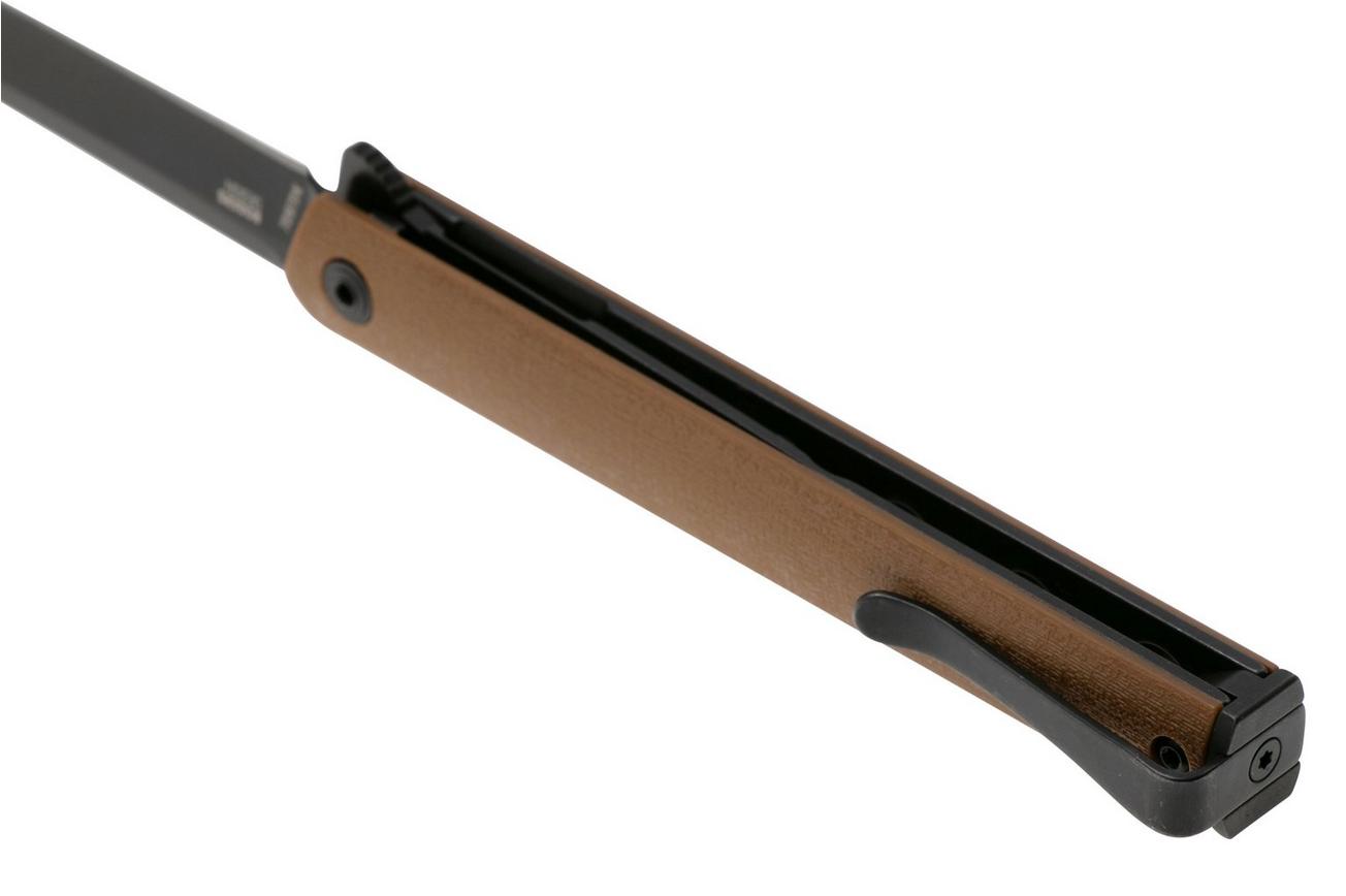 CRKT CEO Flipper 7097DK Black EDP AUS8, Desert Tan GRN, zakmes, Richard Rogers design